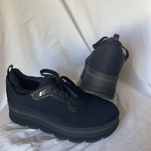 Authentic Prada black platform sneakers